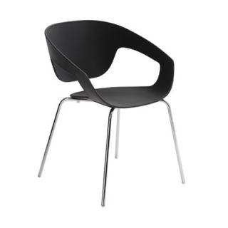 Casamania Vad Indoor Arm Chair CM1130 Color Black, Legs Finish Chrome