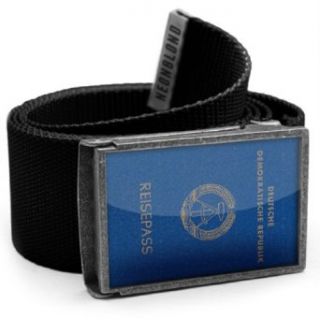 NEONBLOND Belt black "East German passport / identity card"   with buckle at  Mens Clothing store Apparel Belts