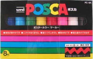Uni posca Pc8k8c Paint Marker Pen Bold Point Set of 8 (japan import)  Artists Markers 