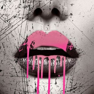 Salty & Sweet Dripping Lips Graphic Art on Canvas SS022 Size 12 H x 12 W