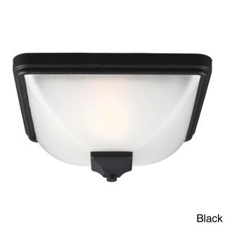 Irving Park 1 light Outdoor Ceiling Flush Mount With Satin Etched Glass