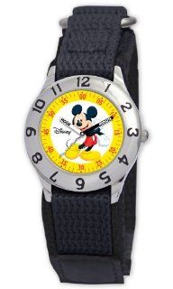 Disney Kids' D801S500 Mickey Mouse Time Teacher Black Velcro Strap Watch Watches