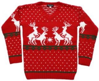 Ugly Christmas Sweater   Humping Reindeer Games Holiday Sweater in Red (Small) By Festified at  Mens Clothing store