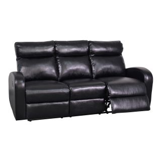 Black Soft Bonded Leather Reclining Sofa