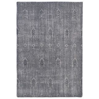 Hand knotted Vintage Replica Grey Wool Rug (56 X 86)