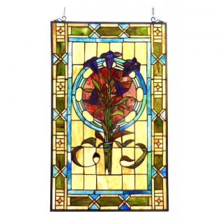 Tiffany Style Floral Design Window Panel/suncatcher