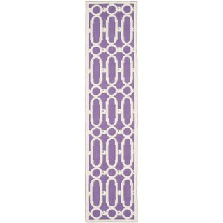 Safavieh Hand hooked Newport Purple/ White Cotton Rug (23 X 10)