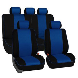 Fh Group Blue 3d Air mesh With Edge Piping Car Seat Covers (full Set)