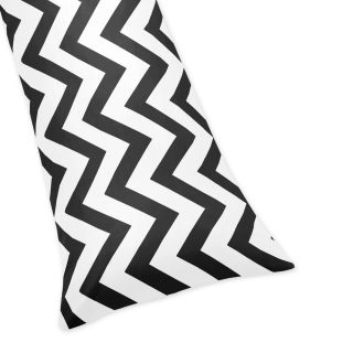 Sweet Jojo Designs Black/ White Chevron Zigzag Full Length Double Zippered Body Pillowcase Black Size Standard