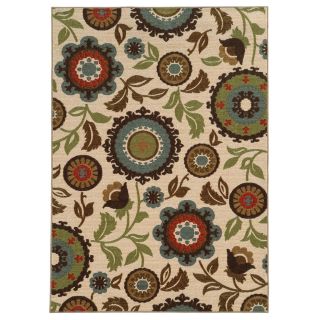 Style Haven Loop Pile Over Scale Floral Ivory/ Multi Nylon Rug (710 X 10) Blue Size 8 x 10