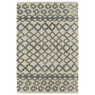 Hand tufted Utopia Prints Grey Wool Rug (8 X 10)