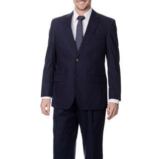 Henry Grethel Big   Tall Mens Carbon Blue 2 button Suit