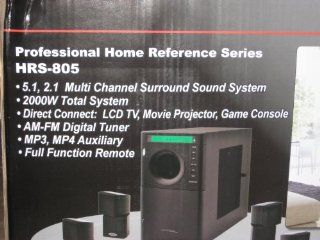 Vanderbach Audio 5 Speaker 5.1 2.1 Multi Channel Surround Sound System 2000w w/ remote AM/FM turner /MP4 Game, Projection/ LCD direct connect Bass Woofer Electronics