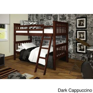 Donco Kids Mission Tilt Ladder Twin Bunk Bed Cappuccino Size Twin