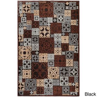 Hand woven Damask Routt Contemporary Area Rug (52 X 76)