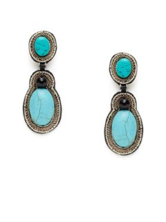 Turquoise Drop Earrings by Ranjana Khan