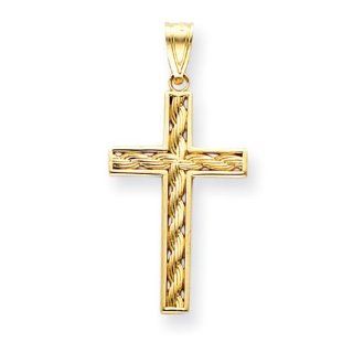 14 Karat Gold, Rope, Latin Cross Pendant Jewelry