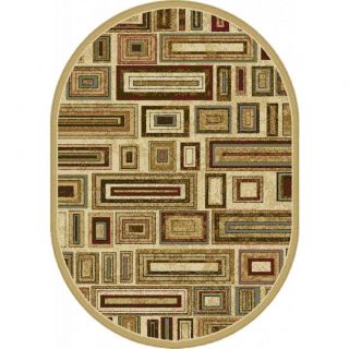 Lagoon Ivory Oval Transitional Area Rug