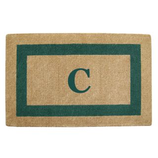 Heavy duty Coir Single Green Picture Frame Monogrammed Doormat