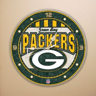 Green Bay Packers NFL Art Glass Wall Clock