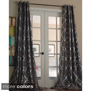 Casablanca Modern Metallic Trellis Pattern Curtain Panel