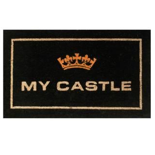 My Castle Black Coir Vinyl Backing Doormat (15 X 25)