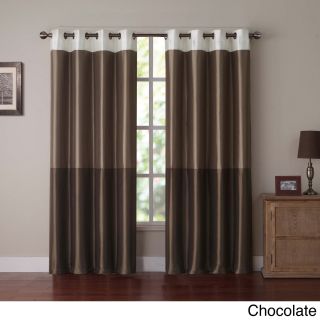 Victoria Classics Park Slope Color Block Grommet Curtain Panel Brown Size 54 x 84