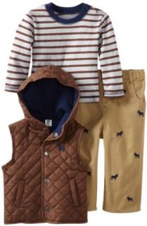 Little Me Baby boys Infant Dog 3 Piece Jacket Set, Brown Multi, 18 Months Clothing