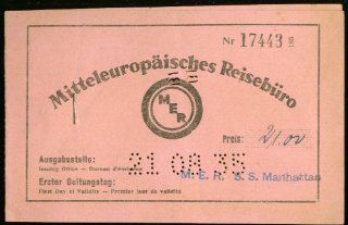 Mittel Europaisches Rieseburo RR ticket wrap adult 1935 Entertainment Collectibles
