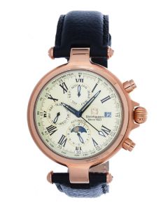 Mens Classic Automatic Black & Rose Gold Watch by Steinhausen