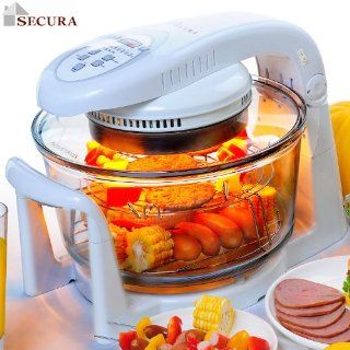 Secura Digital Halogen Infrared Turbo Convection Countertop Oven, Deluxe Package w/Extender Ring;Tong;Cook Racks 798DH Kitchen & Dining