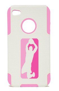 APPLE IPHONE 4 / 4S PLASTIC & SILICONE CASE, BASKETBALL PINK COVER  LIFETIME WARRANTY Cell Phones & Accessories