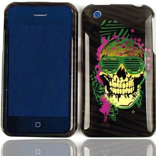 For Apple Iphone 3g 3gs Skull With Green Sunglasses Case Accessories Cell Phones & Accessories