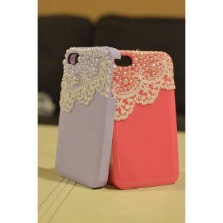 EVERMARKET(TM) Hand Made Lace and Pearl Green Hard Case Cover for iPhone 4 4G 4S Cell Phones & Accessories