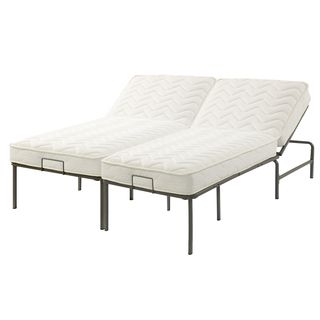 Handy Living Recline a bed Adjustable Metal Gray Frame And California King size Mattress Set Clear ?? Size California King
