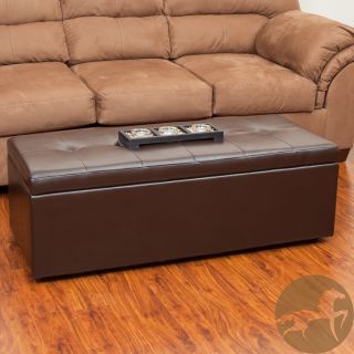 Christopher Knight Home Abigail Chocolate Bonded Leather Storage Ottoman