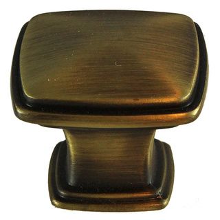 Gliderite Antique Brass Square Deco Cabinet Knobs (pack Of 10)