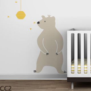 LittleLion Studio Baby Zoo Bear & Hive Wall Decal DCAL VL LA 081 W CC Color 