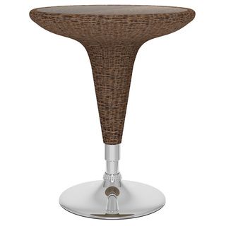 Corliving T 194 trd Adjustable Bar Table In Multicolored Brown Round Woven Vinyl