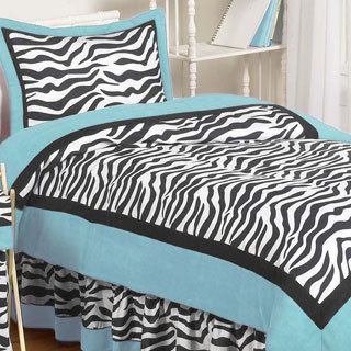 Sweet Jojo Designs Sweet Jojo Designs Turquoise Funky Zebra 3 piece Full/queen Comforter Set Black Size Full  Queen