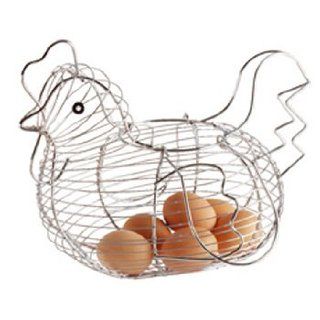 Kitchen Craft Chrome Plated Wire Large Chicken Basket 30cm x 25cm   Home Storage Baskets