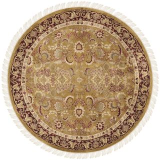 Safavieh Hand knotted Dynasty Gold/ Red Wool Rug (8 Round)