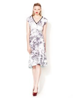 Gathered Printed Silk Dress by Narciso Rodriguez