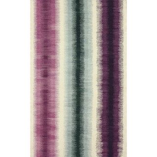 Nuloom Flatweave Modern Ombre Stripes Berry Wool Runner Rug 26 X 8