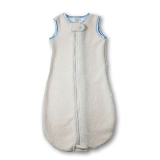 Swaddle Designs Organic zzZipMe Sack in Natural with Pastel Blue Trim SD 07PB