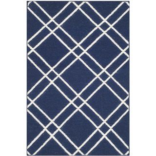 Safavieh Handwoven Moroccan Dhurries Navy/ Ivory Wool Accent Rug (26 X 4)