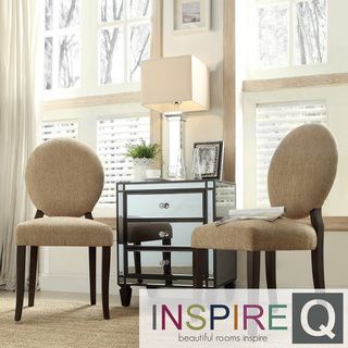 Inspire Q Paulina Tan Chenille Round Back Dining Chair (set Of 2)