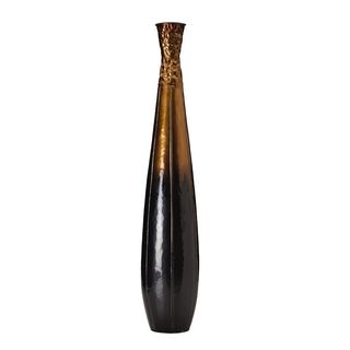 Elements Gold/ Graphite Ombre Embossed Metal 34 inch Tall Vase