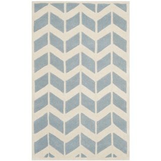 Safavieh Handmade Moroccan Chatham Rectangular Blue/ Ivory Wool Rug (4 X 6)