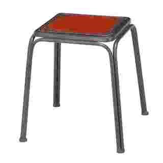 Bright Red Metal Stool